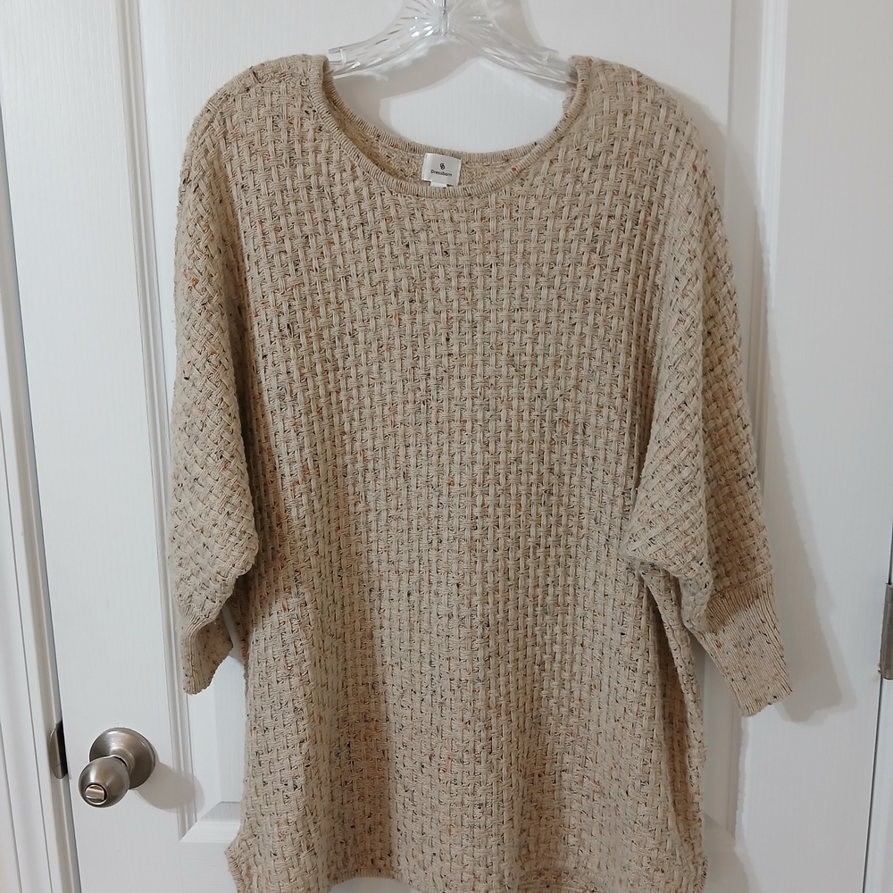 Dressbarn Waffle Knit Beige Sweater